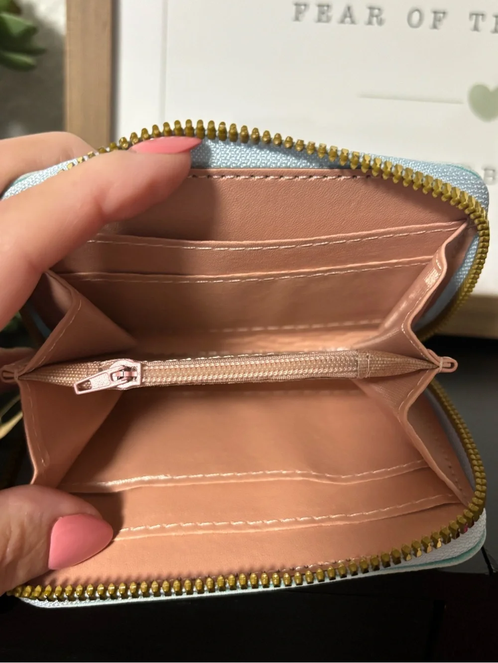 Hello Mouse Pink Sequin Zip Around Wallet